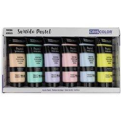 Set de Pintura Acrilica de 6 Colores para lienzos y Manualidades, Surtido, 75 ml (Paquete de 6), Pintura para  Arte, Pintura Acrilica Pack de 6 Colores