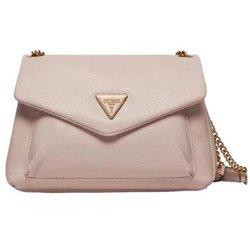 Mujer Bolsa de hombro Guess Laryn cuero rosa claro correa de hombro