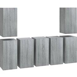 Mueble TV 7 piezas Sonoma gris 30,5x30x60 cm madera multicapa