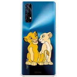 Funda para Realme 7 Oficial de Disney Simba y Nala Silueta - El Rey Leon