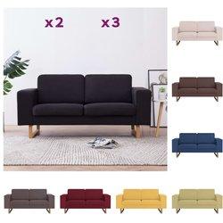 Sofa VIDAXL Gris Tela