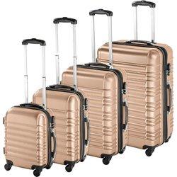 Conjunto de 4 Maletas de Viaje TECTAKE Abs Dorado (35x22x48cm/40x25x56cm/45x29x6cm - 25L/45L/106L)