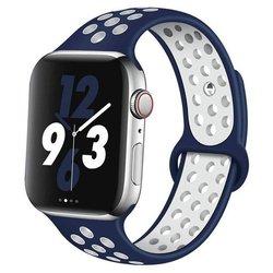 Bracelete SportyStyle para Apple Watch Series 9 Aluminum 41mm Azul Escuro / Branco