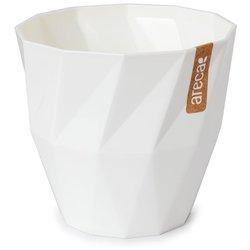 ARECA Quartz - Maceta Redonda Decorativa 13 cm con Textura Blanco Roto