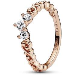 Pandora Moments Anillo recubierto en oro rosa Tiara Real Remolino 182232C01 , para Mujer