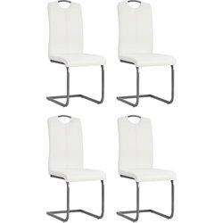 4 PCs White Leap Sillas de comedor en Simleatherette