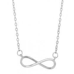 Collar Infinito en Plata de Ley 925 Bañado en Rodio 42.5 Cm