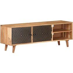 Mueble para TV madera maciza de acacia 115x30x39 cm