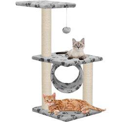 Árbol para Gatos y Rascadores Sisal 65 cm Patas Impresas Gris