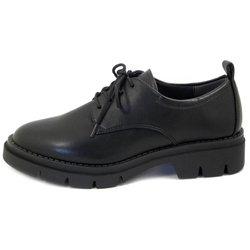 Zapatos Derby Veganos Negros para Mujer, Tacón Bajo, Tamaris