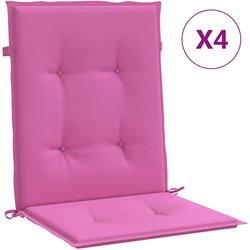 Cojines para silla con respaldo bajo 4 uds tela rosa