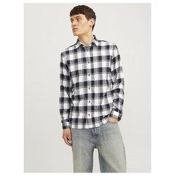 Camisa Jack&Jones Joshua blanca y negra cuadros para hombre