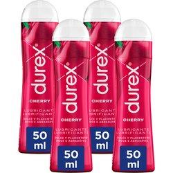 Durex - Lote Set 4x Lubricantes Sabor Cherry 50ml, Dulce y Placentero, Sexo Seguro