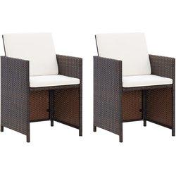 Sillas de jardín y reposapiés Set 4 PC en Polyrattan Brown