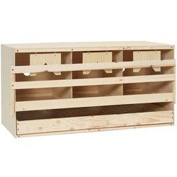 vidaXL Ponedero para gallinas 3 compartimentos madera pino 72x33x38 cm