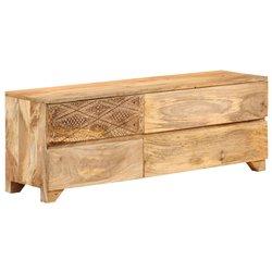 Mueble de TV de mango de madera maciza 110x30x40 cm