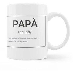 Fisura – Taza blanca con mensaje. Taza con definición padre, madre y abuelos. Taza de desayuno para regalar. Regalo original para padres. 350 ml. Variedad de modelos e idiomas.