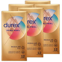 Durex - Preservativos Real Feel para Mayor Sensación Pack 60 condones para un sexo seguro