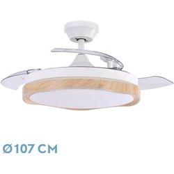 Ventilador DC Blondi Blanco/Haya 3 Aspas FABRILAMP