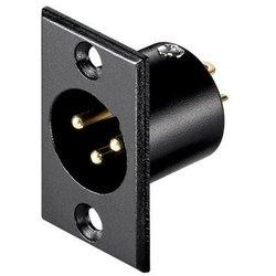 Goobay Conector Chasis Micrófono XLR 3pin Macho Negro