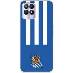 Funda para Realme 8i del Real Sociedad de Fútbol Real rayas verticales  - Licencia Oficial Real Sociedad de Fútbol