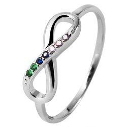 Anillo Infinito en Plata de Ley 925 Kitam con Acabado en Circonias Multicoloridas Talla 56