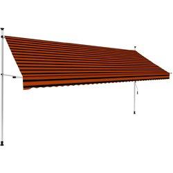 Toldo manual retráctil naranja y marrón 400 cm