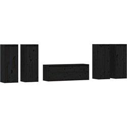 Conjunto 5 Mueble de TV VIDAXL Negro Madera (100x30x35 cm)