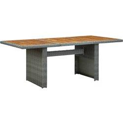 Mesa de jardín VIDAXL Gris Poli Ratán (200x100x74 cm)