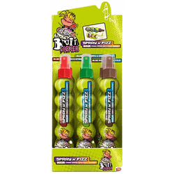 Brain Licker Spray - Bip Candy - Golosina Líquida en Spray - 12 unidades de 25ml - combina el sabor ácido con el dulce - Fresa, Manzana y Cola + Frambuesa