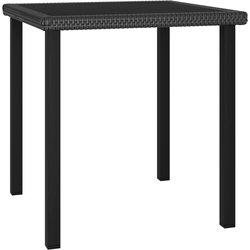 Mesa de jardín VIDAXL Negro Poli Ratán (70x70x73 cm)