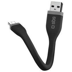 Cable de datos SBS mini 12cm microUSB negro