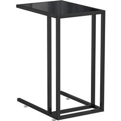 Mesa de ordenador negra 50x35x65 cm en vidrio templado