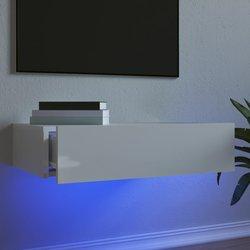 Mueble para TV con luces LED Blanco pulido 60x35x15,5 cm