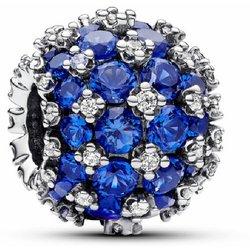 Charm Pandora Redondo azul con pavé brillante