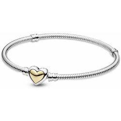 Pulsera Pandora Moment Corazón Cúpula Dorada - 599380C00