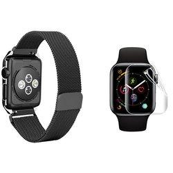 Kit Bracelete Milanese Loop Fecho Magnético + Película de Gel Apple Watch Series 9 41mm