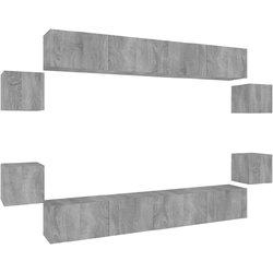 Muebles de puerta de TV Set 8 piezas gris Sonoma madera multicapa