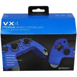 Gioteck VX4 Mando con Cable Azul para PS4/PC