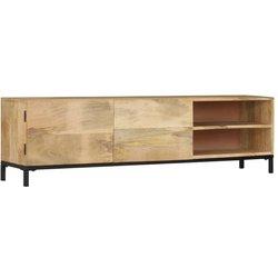 Mueble de TV de madera maciza de mango 145x30x41 cm