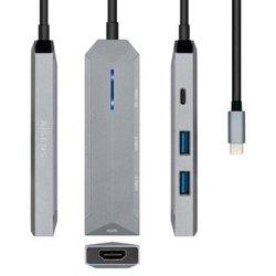 Aisens Docking USB-C 3.2 4 en 1 Multipuerto Gris