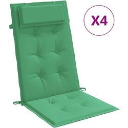 Cojines de silla con respaldo alto 4 uds tela oxford verde