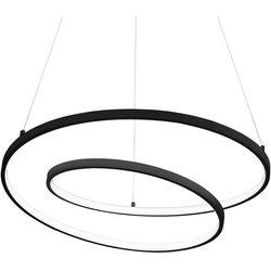 Ideal lux oz dimmable swirl 80cm lámpara de techo colgante led integrada negra, 3000k