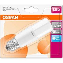 Osram 815933 LED Star Classic Stick Bombilla LED E27, 8W = 60W, Blanco frío, 4000 Kelvin. Clase de eficiencia energética G