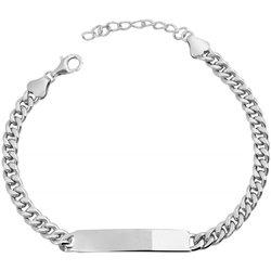 Pulsera Nibal Grabable en Plata de Ley 925 Bañada en Rodio