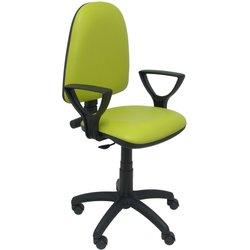 Silla Ayna similpiel verde con brazos