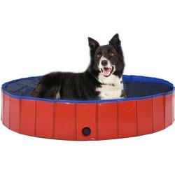 Piscina plegable roja del perro del PVC del 160x30 cm