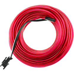 Cable electroluminiscente rosa de 2.3mm en bobina 5m con pilas