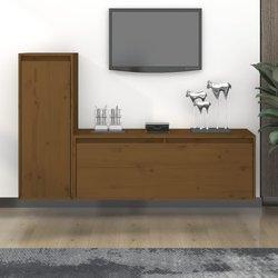 Conjunto 2 Mueble de TV VIDAXL Marrón Madera (100x30x35 cm)