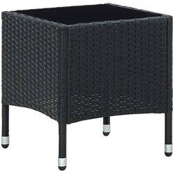 Mesa de jardín negra 40x40x45 cm en polyrattan